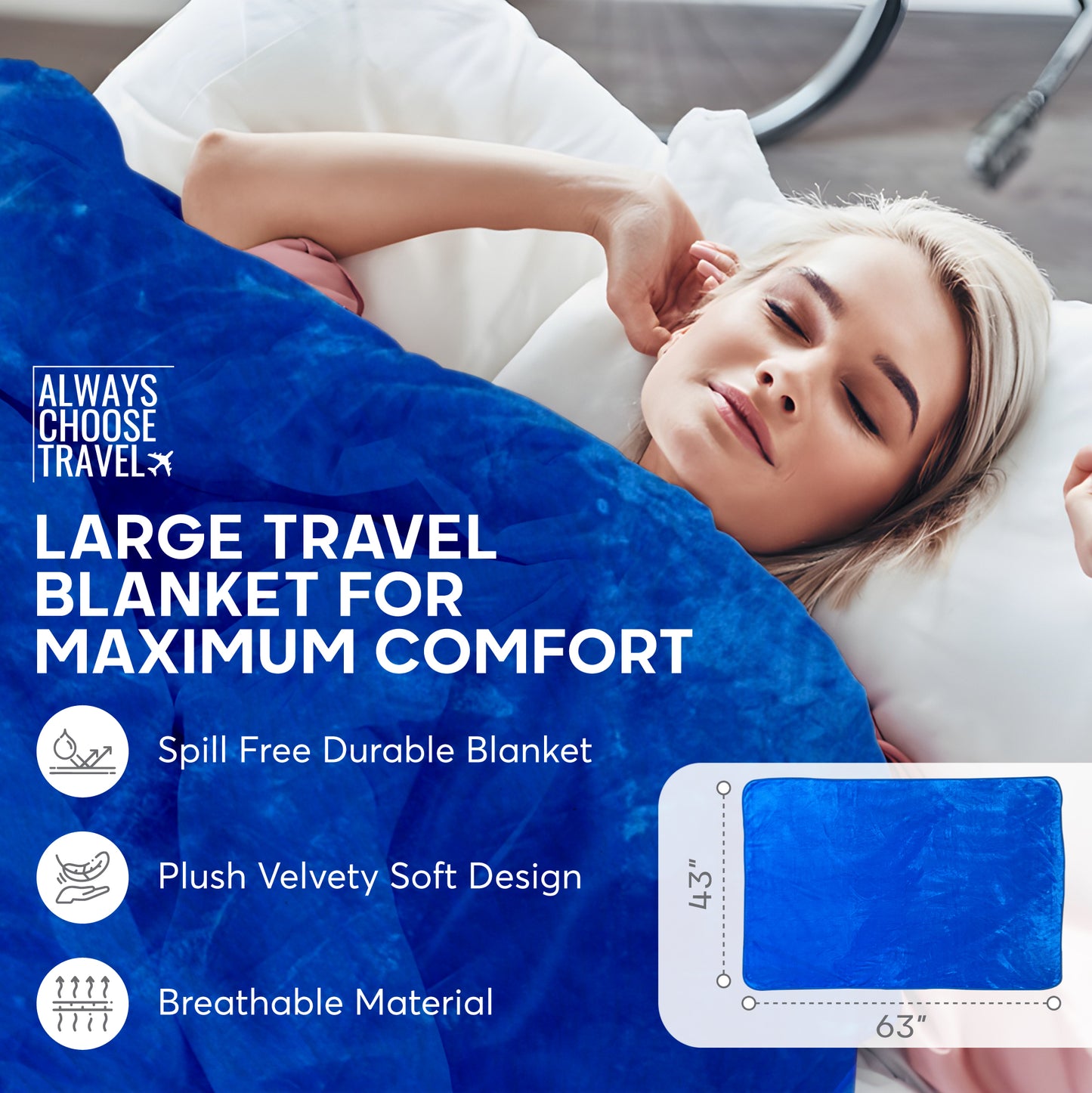ACT 2-in-1 Travel Blanket - Blue