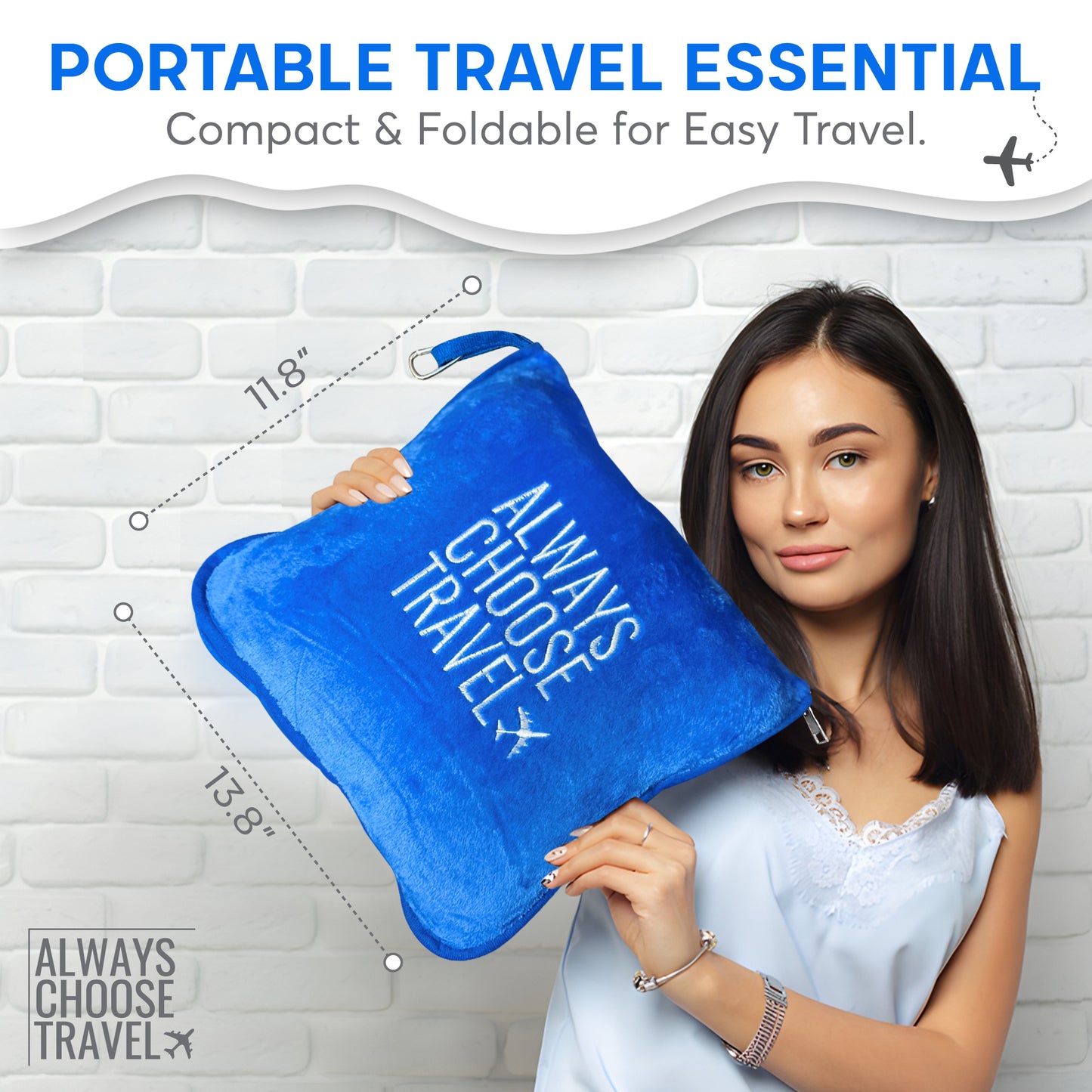 ACT 2-in-1 Travel Blanket - Blue