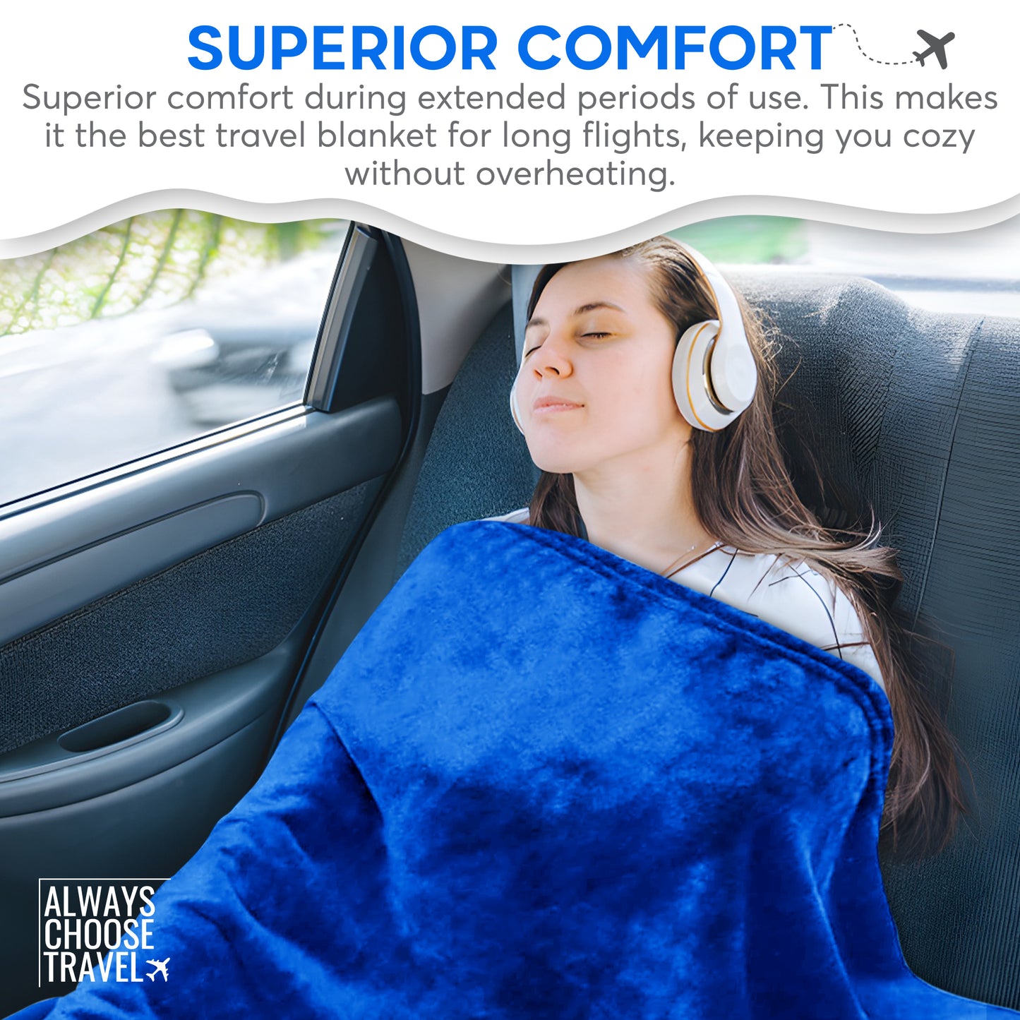 ACT 2-in-1 Travel Blanket - Blue