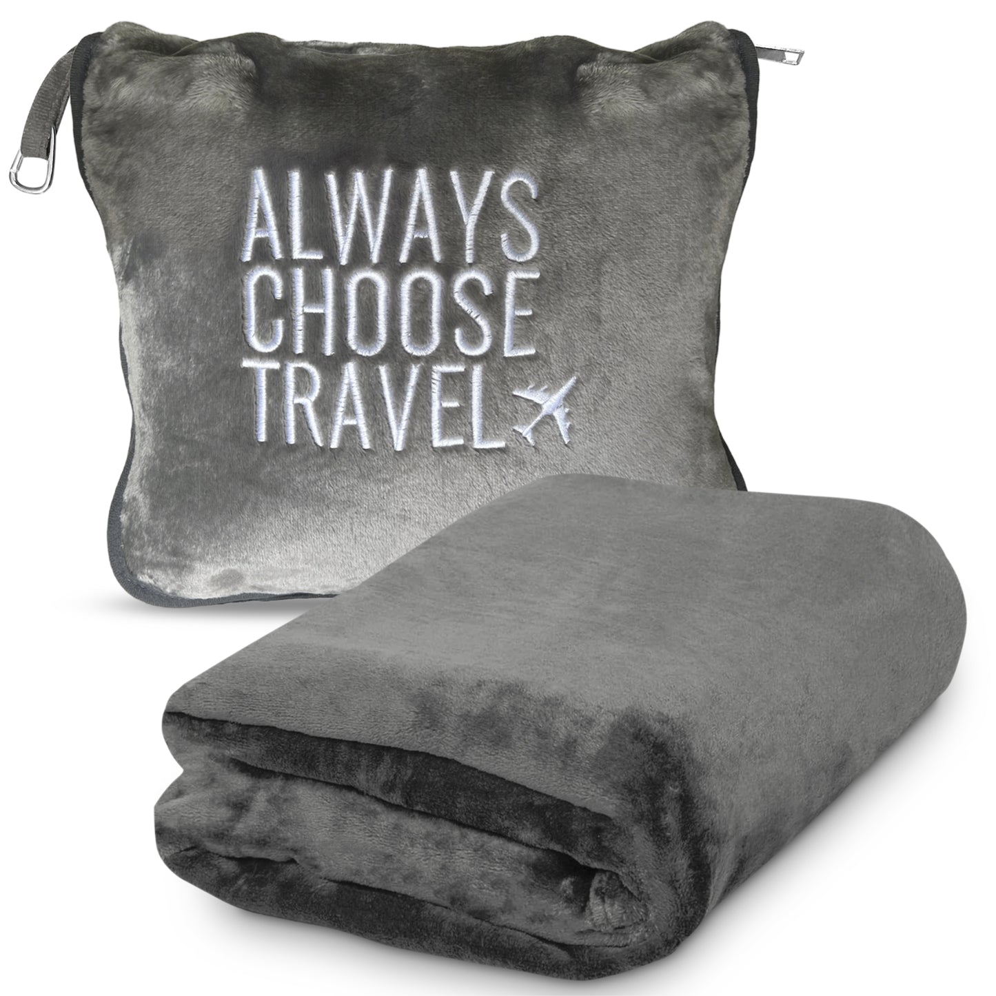 ACT 2-in-1 Travel Blanket - Gray