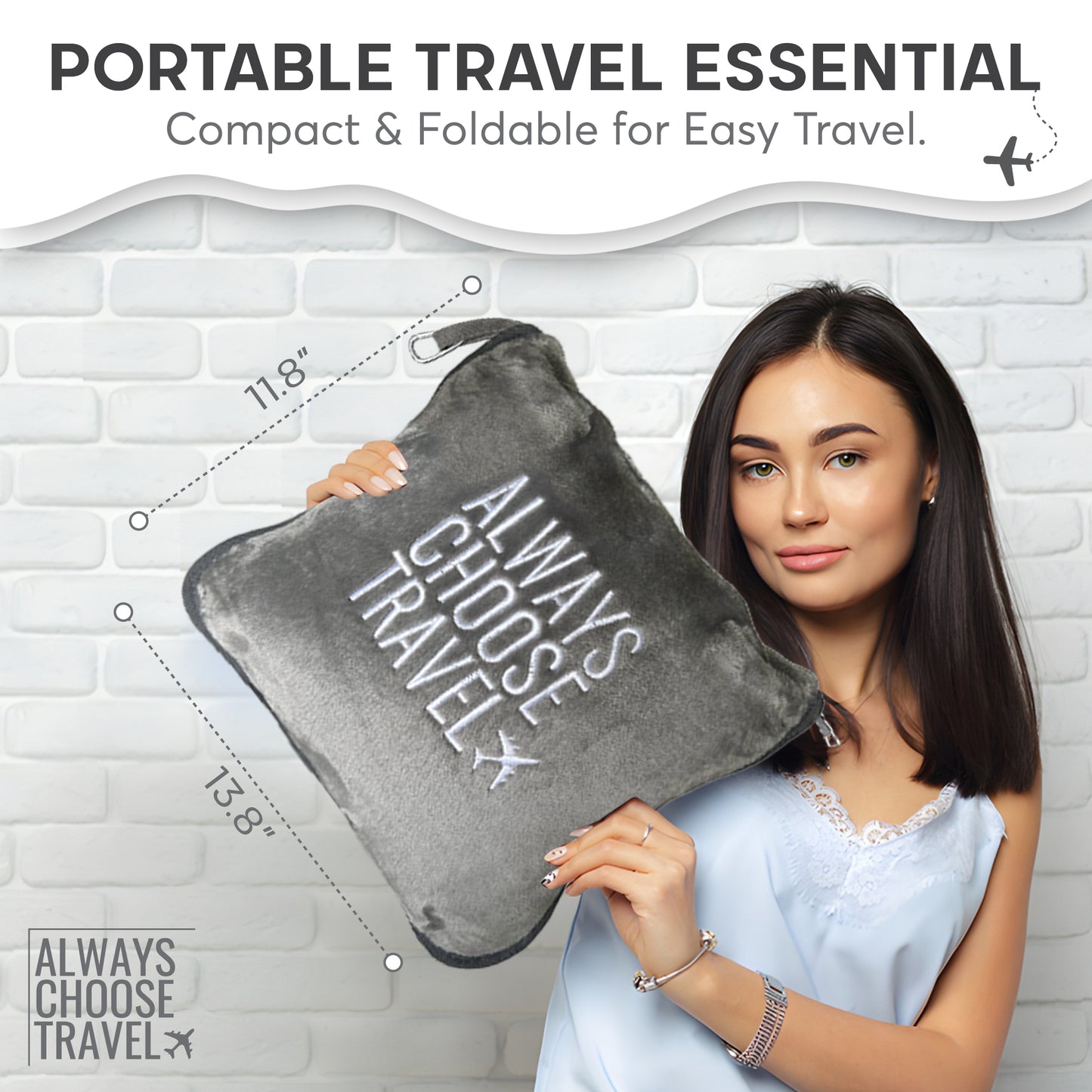ACT 2-in-1 Travel Blanket - Gray