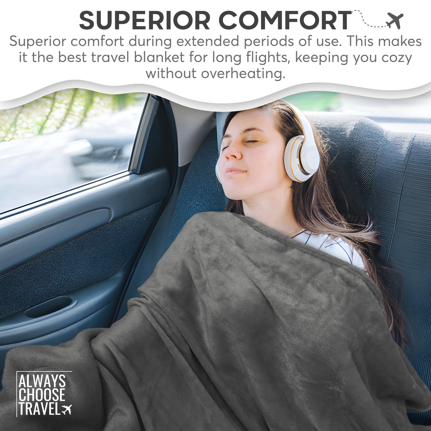 ACT 2-in-1 Travel Blanket - Gray