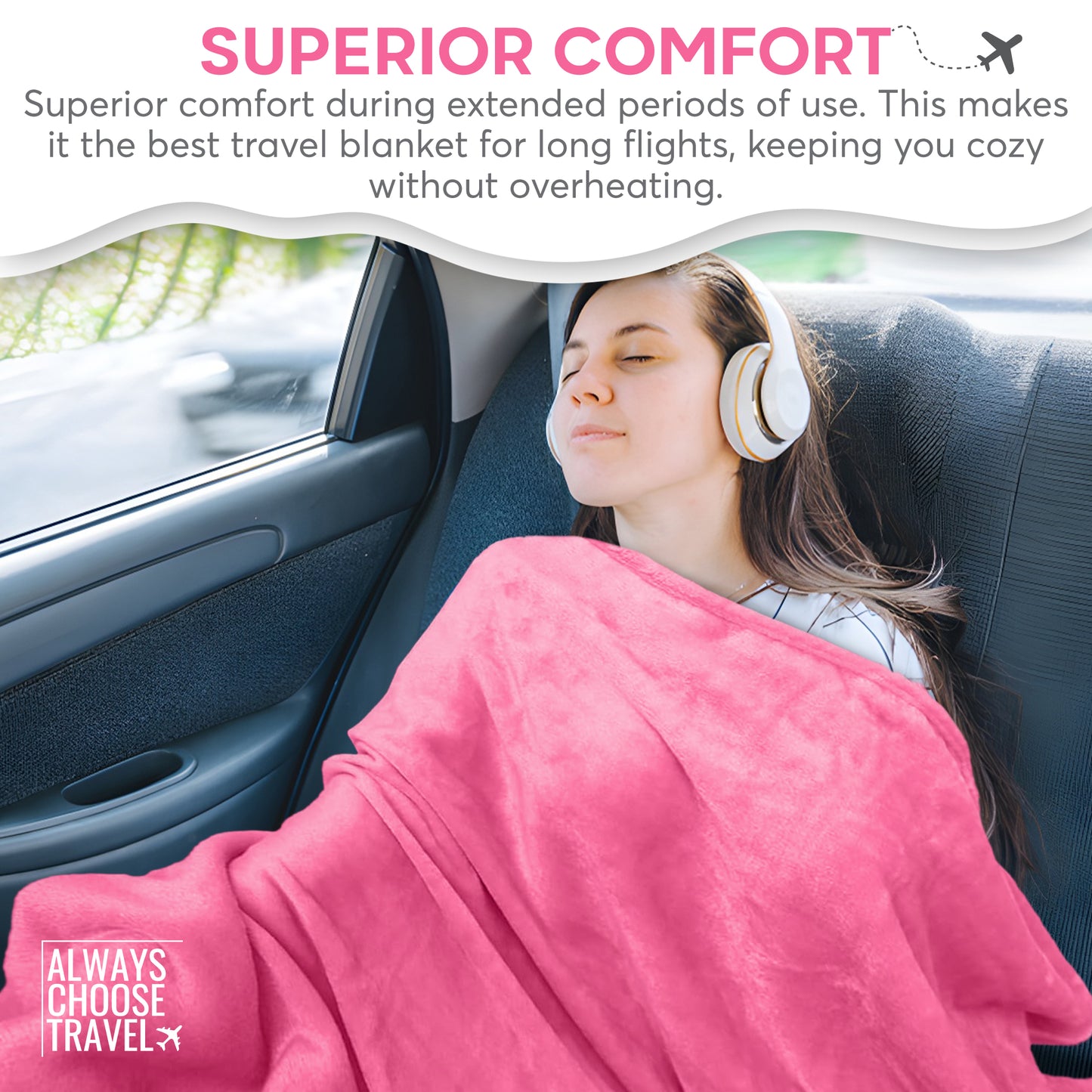 ACT 2-in-1 Travel Blanket - Pink